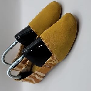 Latigo Anthropologie  saffron vil weave Bettie leather flats size 9m